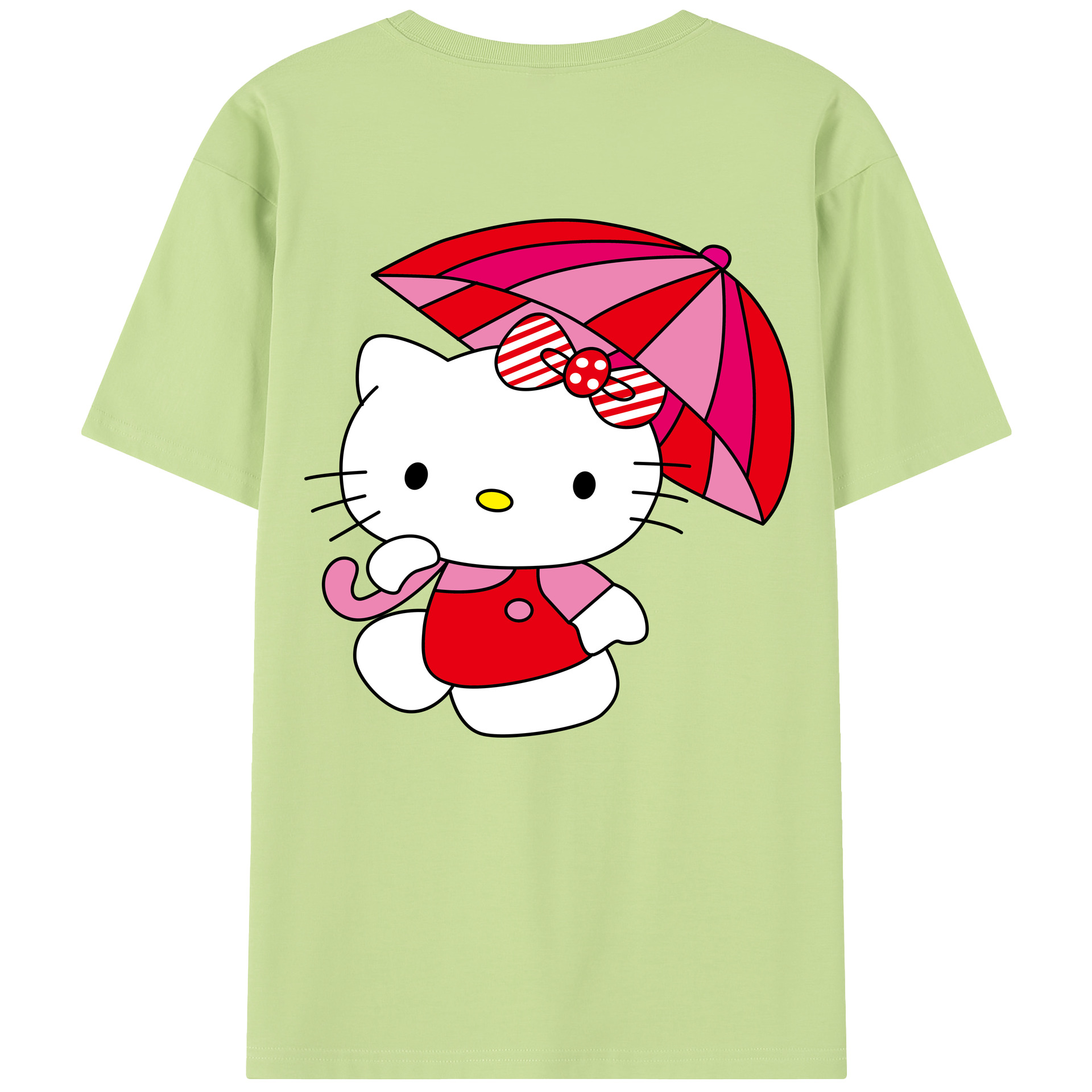 （画像用） Hello Kitty ハローキティ 綿100％半袖Tシャツ（背面プリント）